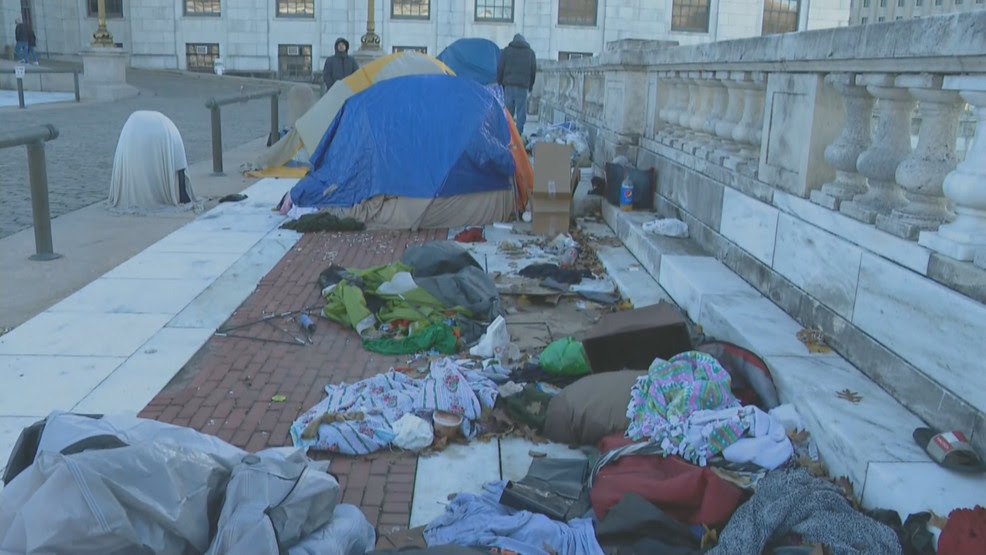Rhode Island served temporary restraining order over homeless encampment at State House
