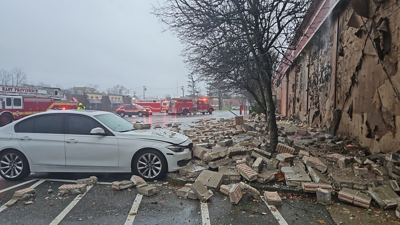 WATCH Brick siding of East Providence building collapses